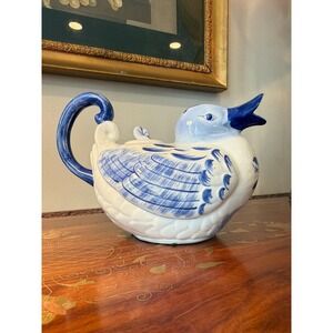 Vintage Blue & White Duck Teapot | Bombay Company‎ Chinoiserie